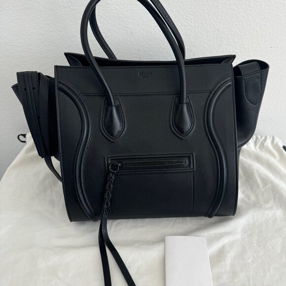 Celine Black Baby Grained Calfskin Medium Phantom Luggage Tote Bag - Pristine Co - Picture 11 of 16